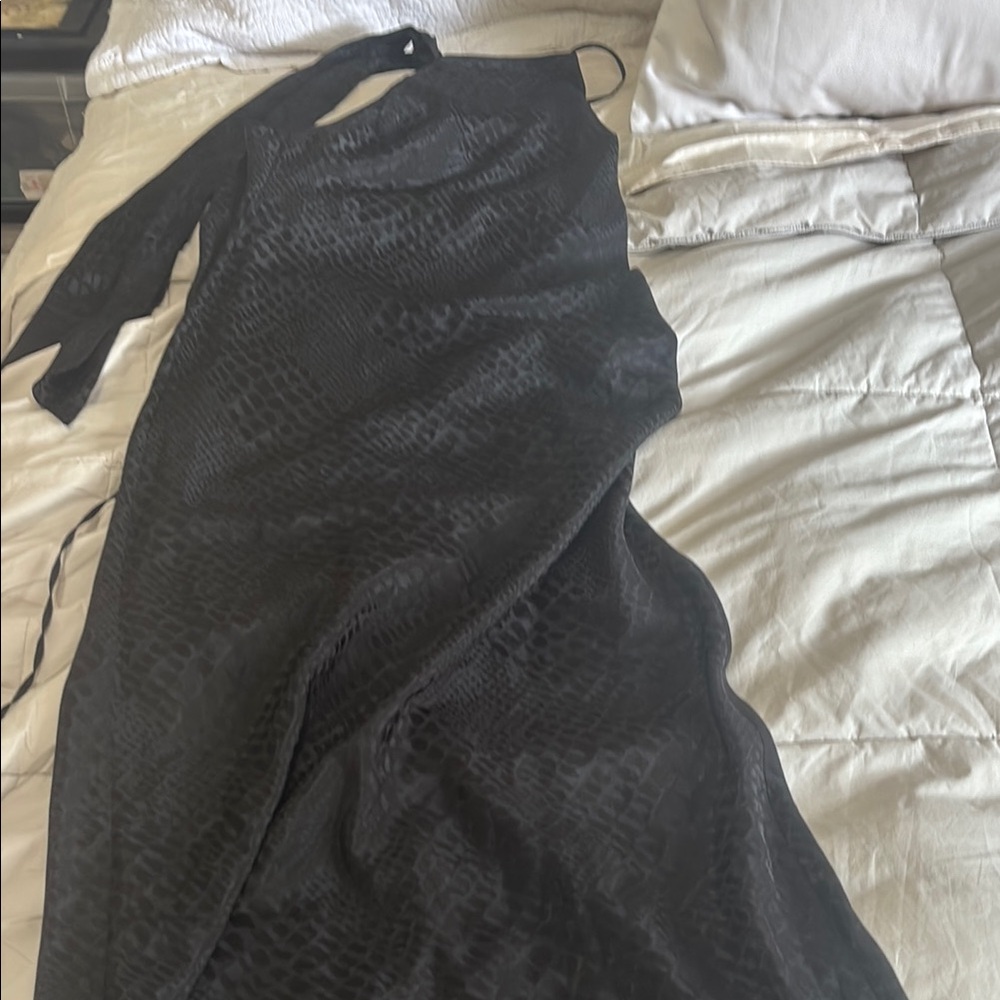 Topshop black leopard imprint gown